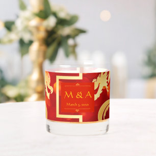 レッドと金ゴールドドラゴン結婚ズ ウイスキーグラス