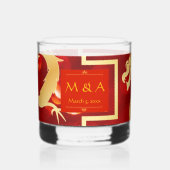 レッドと金ゴールドドラゴン結婚ズ ウイスキーグラス (裏面)