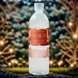 レッドと金ゴールドドラゴン結婚ズ ペットボトルラベル