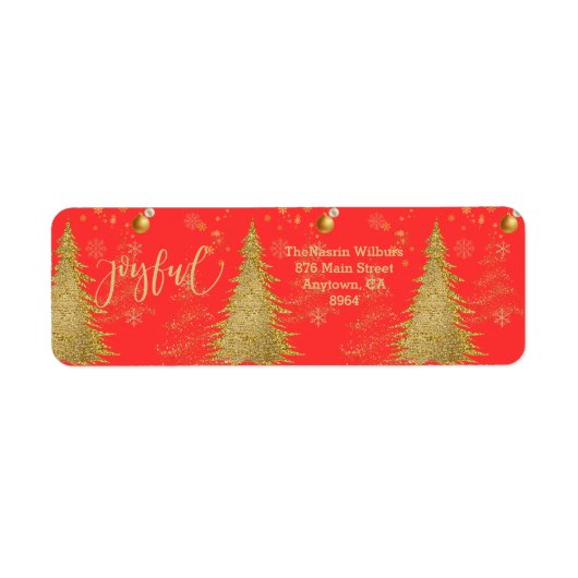 レッドのクリスマスにゴールドで JOYFUL ラベル (正面)