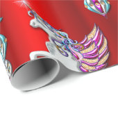 レッドのクリスマス・ユニコーン ラッピングペーパー (ロールコーナー)