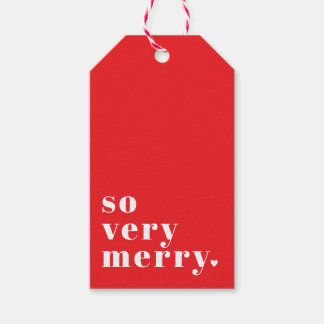 レッドのモダンなクリスマス ギフトタグ