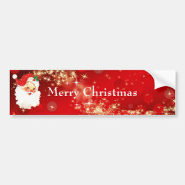 レッドのヴィンテージクリスマスサンタクロース バンパーステッカー