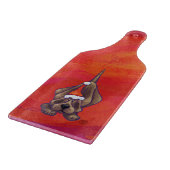レッドの犬のクリスマス カッティングボード (角)