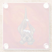 レッドの犬のクリスマス ガラスコースター (裏面)