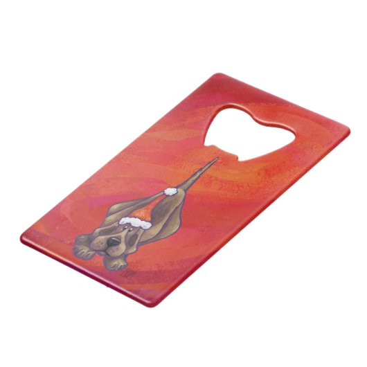 レッドの犬のクリスマス クレジットカード栓抜き (正面アングル)