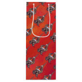 レッドの犬のクリスマス ワインギフトバッグ (正面)