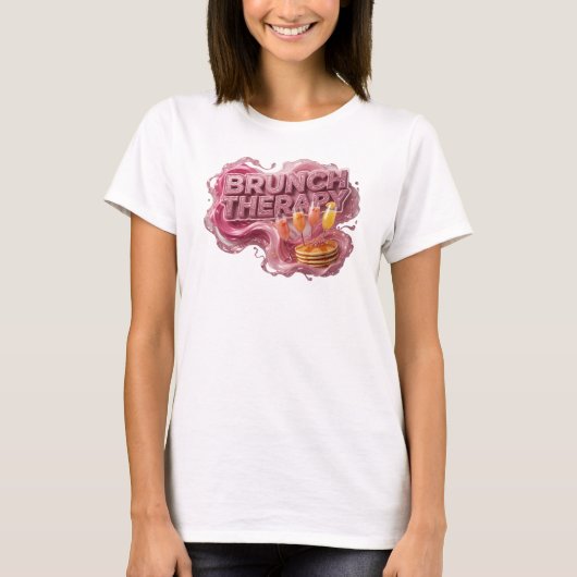レッドのBRUNCH+THERAPYステートメントTシャツ Tシャツ (正面)