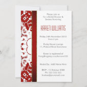 レッドはっきりしたろうけつ染めラブハートブライダルシャワー 招待状 (裏面)