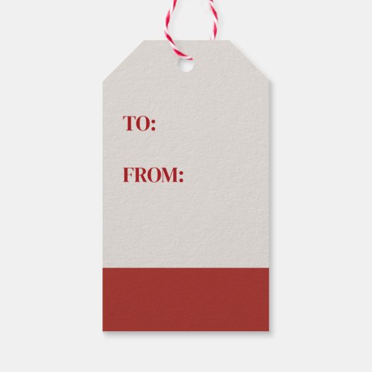 レッドはっきりしたタイポグラフィサンタホリデイ ギフトタグ (裏面)