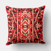 レッドはっきりしたブラック及びクリーム多層デザインクッション クッション (裏面)