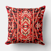 レッドはっきりしたブラック及びクリーム多層デザインクッション クッション (正面)