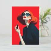 レッドはっきりしたレトログラマー 招待状 (スタンド正面)