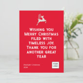 レッドはっきりした文字ビジネスクリスマスフラットホリデーカード シーズンカード (スタンド正面)