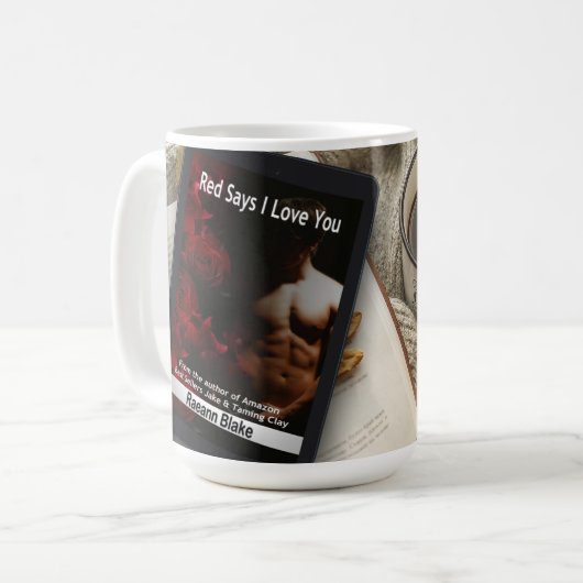 レッドは私はあなたを愛していると陶製マグ コーヒーマグカップ (正面左)