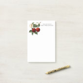 レッドりんご植物性先生名4x6 ポストイット (デスク上)