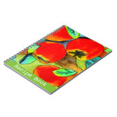 レッドりんご水彩画オリジナルレシピ本 ノートブック (左側)