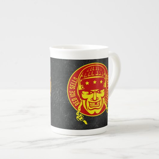 レッドアイスがアイスホッケーチケットカップを販売 ボーンチャイナマグカップ (正面右)