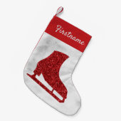 レッドアイススケートクリスマスストッキング スモールクリスマスストッキング (正面 (吊り時))