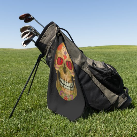 レッドアイドシュガースカルゾンビ完全に死んでいなゴルフタオル ゴルフタオル (グリーン)