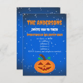 レッドアイドハロウィーンカボチャ招待状 招待状 (正面/裏面)