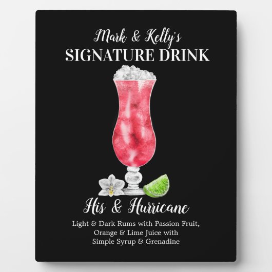 レッドアイランドドリンクパーソナライズされた・シグネチャードリンク フォトプラーク (正面)