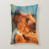 レッドアイリッシュテリアードッグアートペット恋しく思ポートレートI You アクセントクッション (正面(垂直))