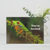 レッドアイ・ツリーフロッグの写真 誕生日 招待状 (スタンド正面)