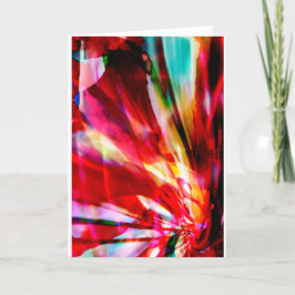 レッドアクアイエロー抽象芸術ファンタジーフラワーデザイン カード