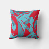 レッドアクアターコイズラ離れッシュ抽象芸術アートデザイン クッション (裏面)