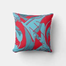レッドアクアターコイズラ離れッシュ抽象芸術アートデザイン クッション