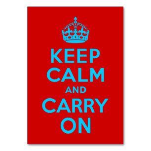 レッドアクアKeep Calm and Carry On テーブルナンバー