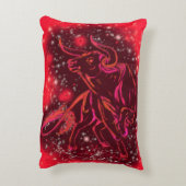 レッドアクセントピローランニングルブルの星の夜 アクセントクッション (裏面(縦))