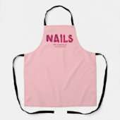 レッドアクリルタイポグラフィ爪、 ネイル技術 エプロン (正面)