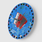 レッドアコーディオン ラージ壁時計 (傾斜)