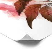 レッドアスティルベフラワーアートプリントポスター ポスター (角)