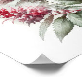 レッドアスティルベフラワーアートプリントポスター ポスター (角)