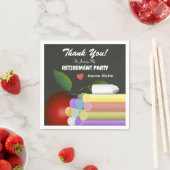 レッドアップルとチョーク |退職した先生 スタンダードカクテルナプキン (インサイチュ)