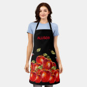 レッドアップルのブラックエプロン エプロン (着用した状態)