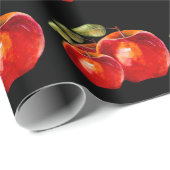 レッドアップルのブラック ラッピングペーパー (ロールコーナー)