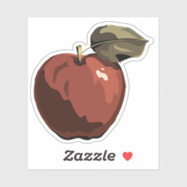 レッドアップルイラストレーション シール