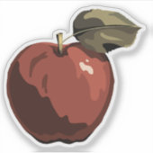 レッドアップルイラストレーション シール (正面)