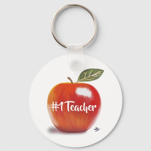 レッドアップルイラストレーションNo 1先生 キーホルダー (正面)