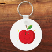 レッドアップルウィズハピー顔 キーホルダー (裏面)