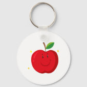 レッドアップルウィズハピー顔 キーホルダー (裏面)