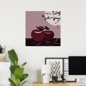 レッドアップルキッチンぶら下がったウォール ポスター (ホームオフィス)