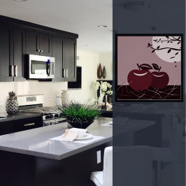 レッドアップルキッチンぶら下がったウォール ポスター