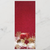 レッドアップルクリスマス金ゴールド雪結婚片のメニュー メニュー (裏面)