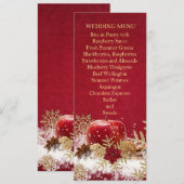 レッドアップルクリスマス金ゴールド雪結婚片のメニュー メニュー (正面/裏面)