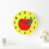 レッドアップルグリーンワーム ラージ壁時計 (ホーム)